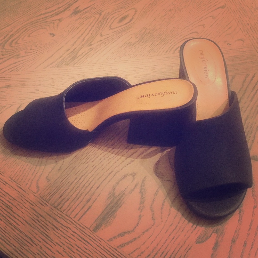 Black ComfortView Bailey Heeled Sandal- Sz 9